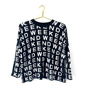 Weekend Max Mara Legno All Over Jacquard Logo Sweater Sweatshirt